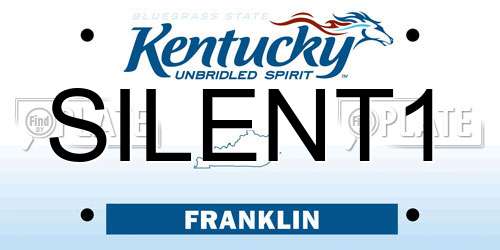 SILENT1 Kentucky License Plate