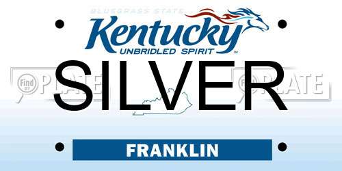 SILVER Kentucky License Plate