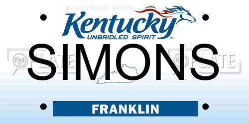 SIMONS Kentucky License Plate