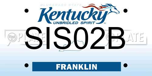 SIS02B Kentucky License Plate