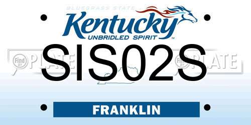 SIS02S Kentucky License Plate