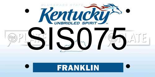 SIS075 Kentucky License Plate