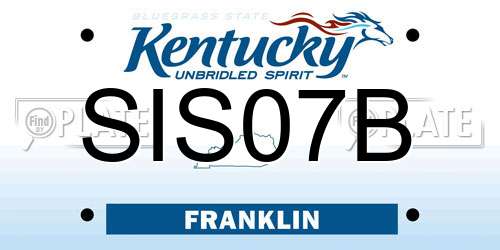 SIS07B Kentucky License Plate