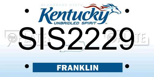 SIS2229 Kentucky License Plate