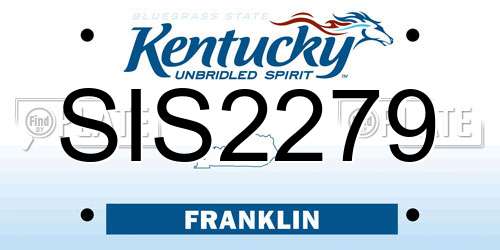 SIS2279 Kentucky License Plate