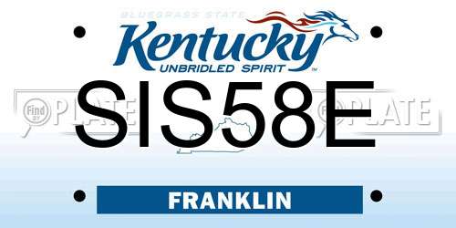SIS58E Kentucky License Plate
