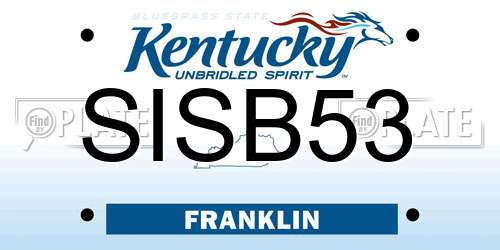 SISB53 Kentucky License Plate