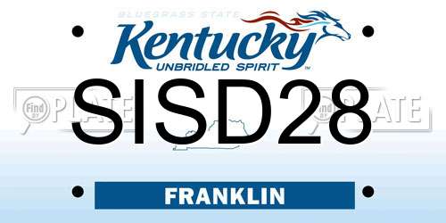 SISD28 Kentucky License Plate