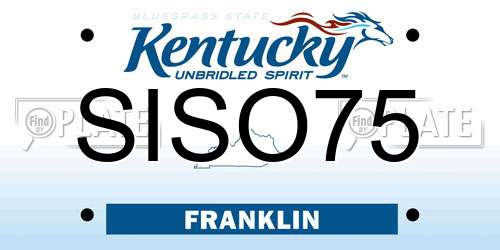 SISO75 Kentucky License Plate