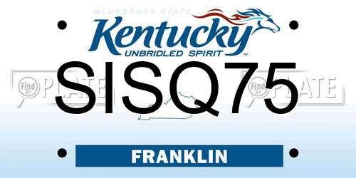 SISQ75 Kentucky License Plate