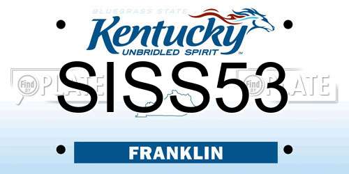 SISS53 Kentucky License Plate