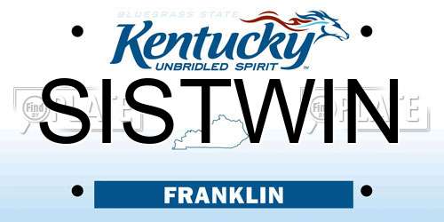 SISTWIN Kentucky License Plate