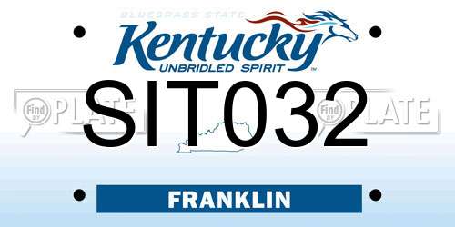 SIT032 Kentucky License Plate