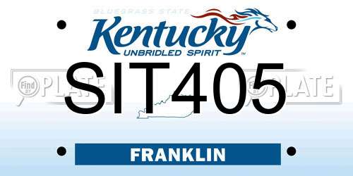 SIT405 Kentucky License Plate