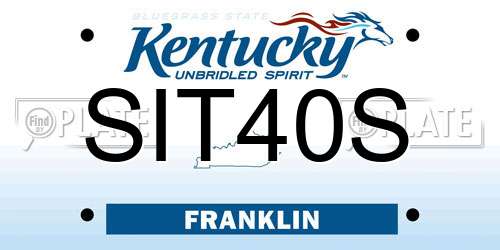 SIT40S Kentucky License Plate