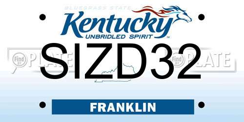 SIZD32 Kentucky License Plate
