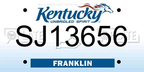 SJ13656 Kentucky License Plate