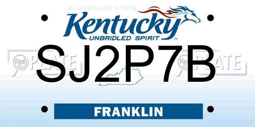SJ2P7B Kentucky License Plate