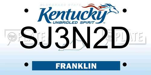 SJ3N2D Kentucky License Plate