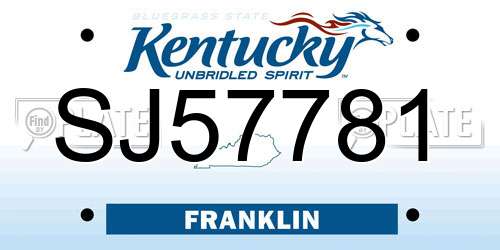 SJ57781 Kentucky License Plate