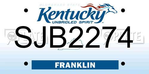 SJB2274 Kentucky License Plate