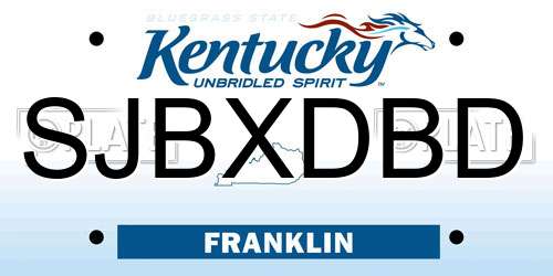SJBXDBD Kentucky License Plate