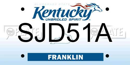 SJD51A Kentucky License Plate