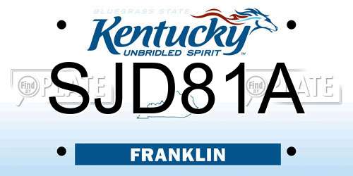 SJD81A Kentucky License Plate