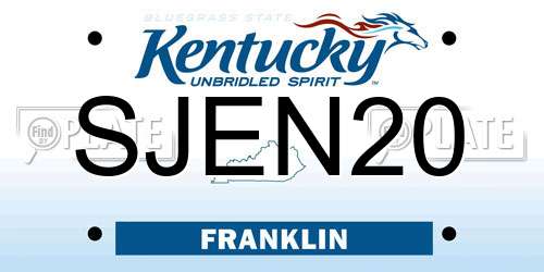 SJEN20 Kentucky License Plate