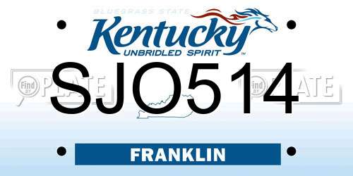 SJO514 Kentucky License Plate