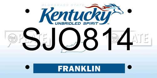 SJO814 Kentucky License Plate