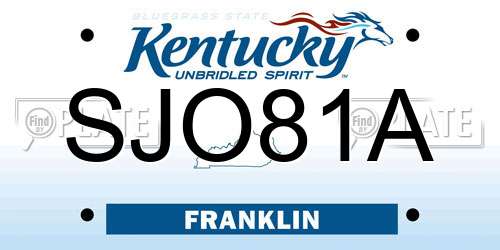 SJO81A Kentucky License Plate