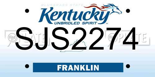 SJS2274 Kentucky License Plate