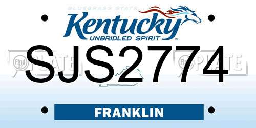 SJS2774 Kentucky License Plate