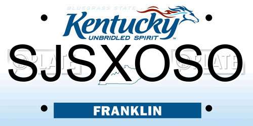 SJSXOSO Kentucky License Plate