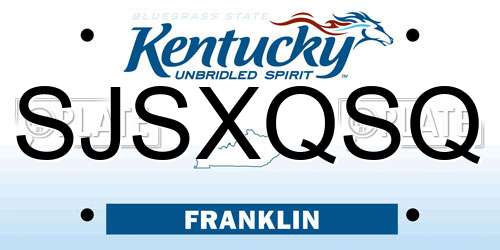 SJSXQSQ Kentucky License Plate