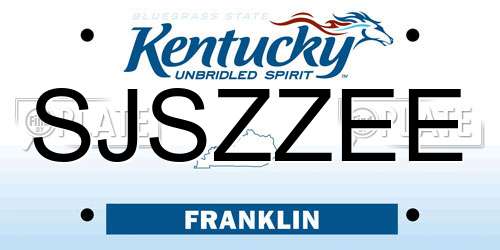 SJSZZEE Kentucky License Plate