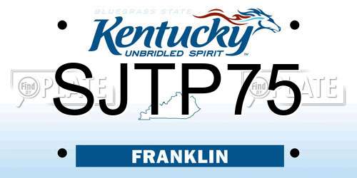 SJTP75 Kentucky License Plate