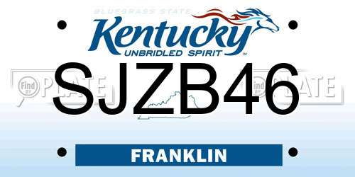 SJZB46 Kentucky License Plate