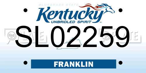 SL02259 Kentucky License Plate