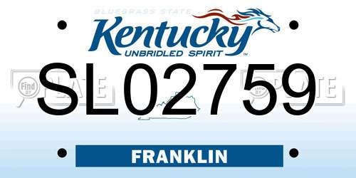 SL02759 Kentucky License Plate