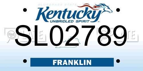 SL02789 Kentucky License Plate