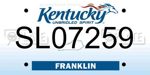 SL07259 Kentucky License Plate