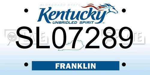 SL07289 Kentucky License Plate