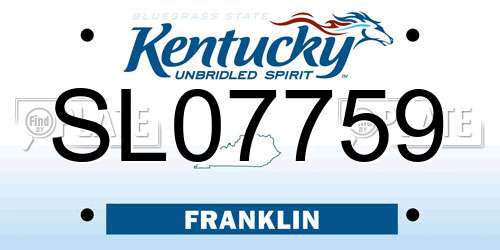 SL07759 Kentucky License Plate