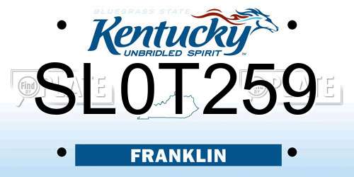 SL0T259 Kentucky License Plate