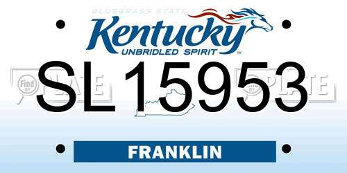 SL15953 Kentucky License Plate