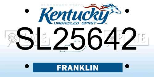 SL25642 Kentucky License Plate