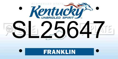 SL25647 Kentucky License Plate