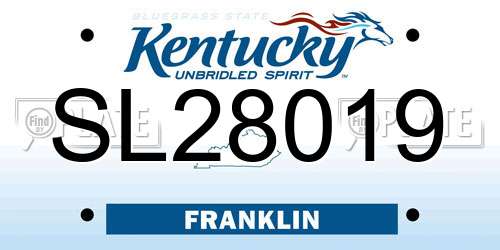 SL28019 Kentucky License Plate